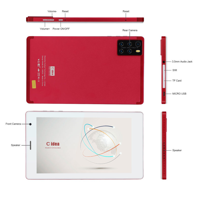 C idea Android планшеты для учащихся 7 дюймов с Quad Core процессором ROM 32GB расширение двойной камеры CM520 (красный)
