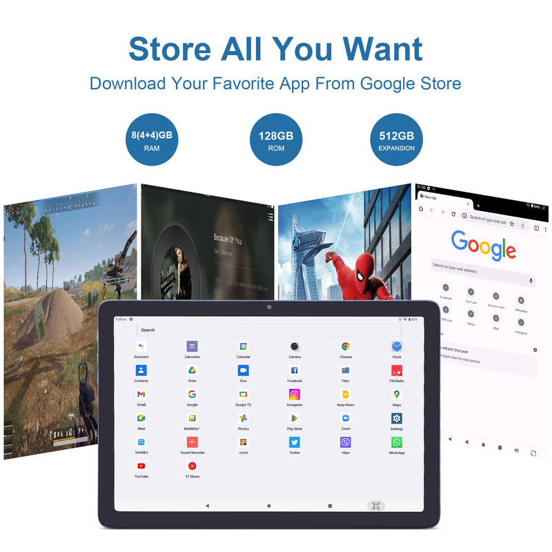 C Idea 10,1 дюйма Android 12 Tablet 8 ГБ оперативной памяти 128 ГБ ROM Модель CM1200