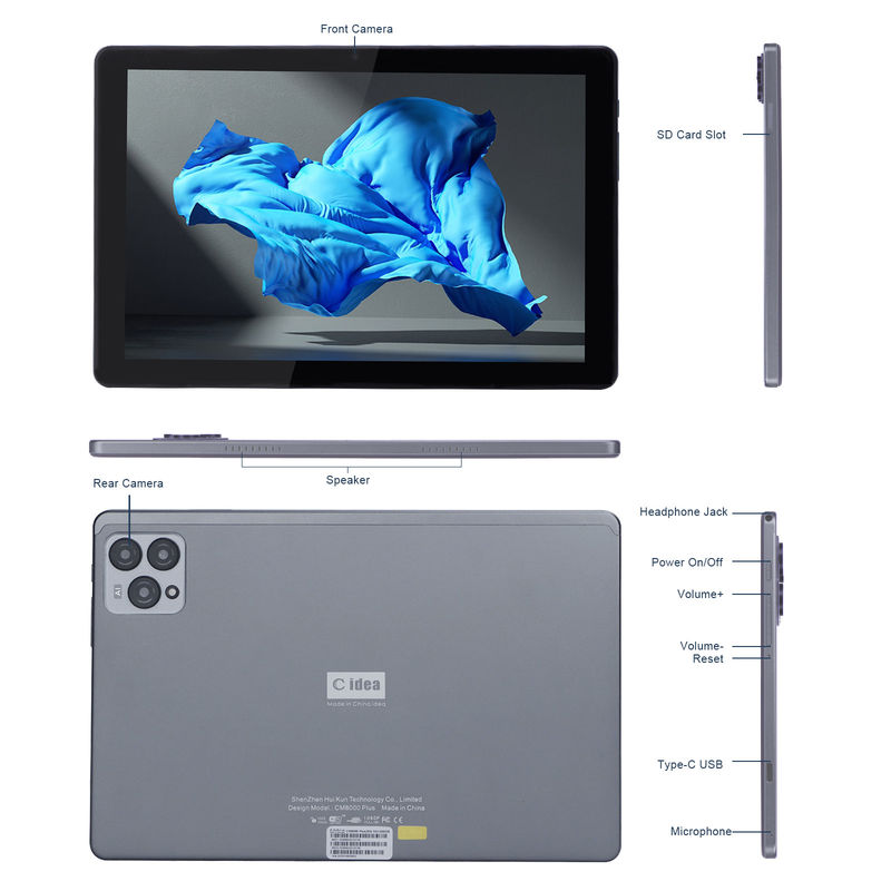 C Idea 10 дюймовый Android 12 Tablet 8 ГБ оперативной памяти 256 ГБ ROM Модель CM8000PLUS Серый