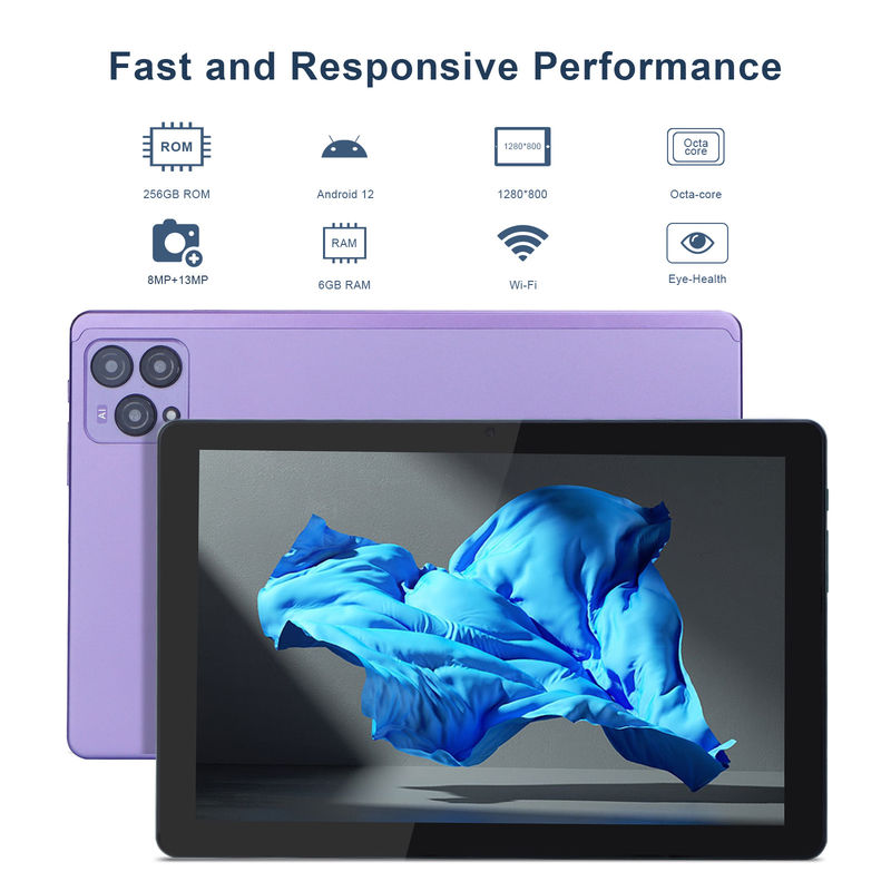 C Idea 10 дюймовый Android 12 Tablet 8 ГБ оперативной памяти 256 ГБ ROM Модель CM8000PLUS Фиолетовая