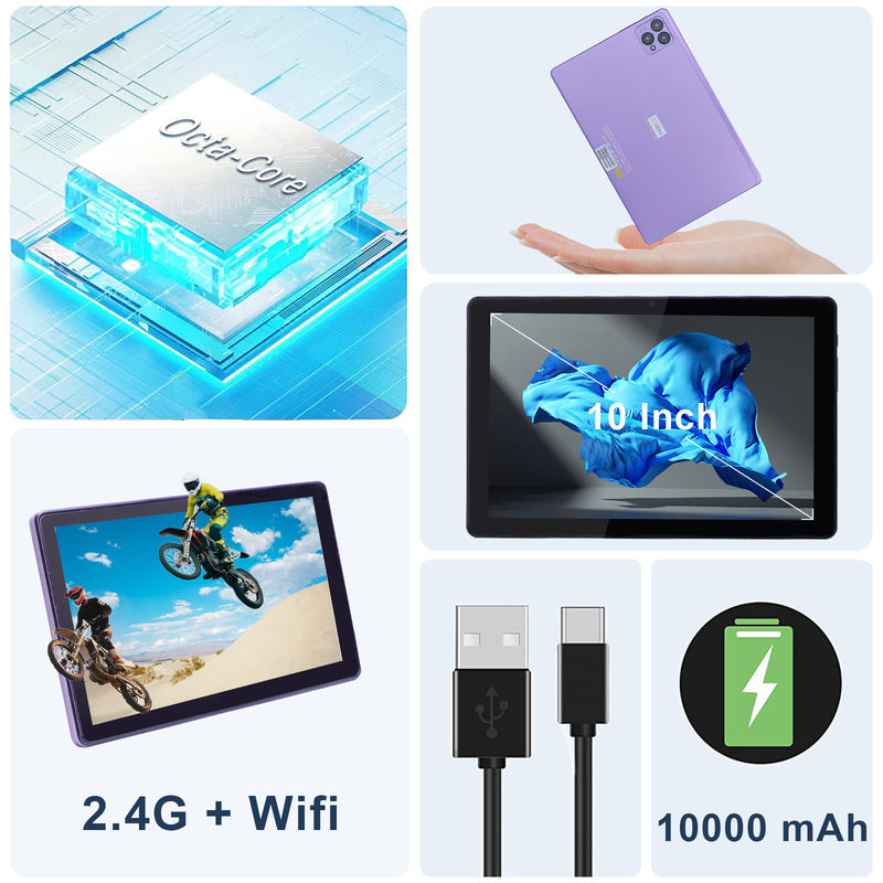 C Idea 10 дюймовый Android 12 Tablet 8 ГБ оперативной памяти 256 ГБ ROM Модель CM8000PLUS Фиолетовая