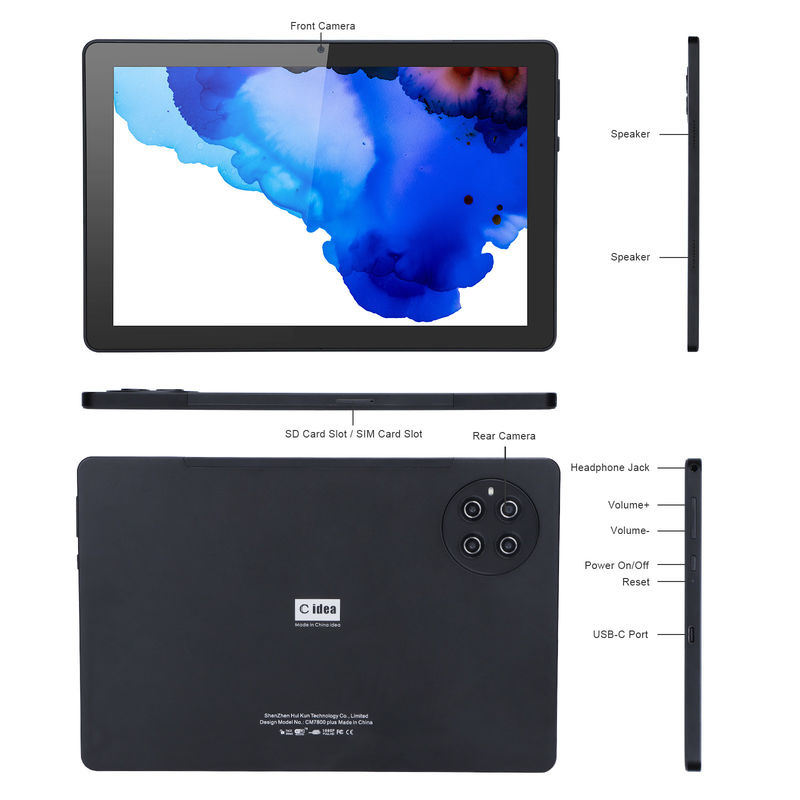 C Idea 9,7 дюйма Android 12 Tablet 8 ГБ оперативной памяти 512 ГБ ROM Модель CM7800 Черный