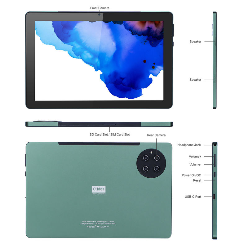C Idea 9,7 дюйма Android 12 Tablet 8 ГБ оперативной памяти 512 ГБ ROM Модель CM7800 Зеленый