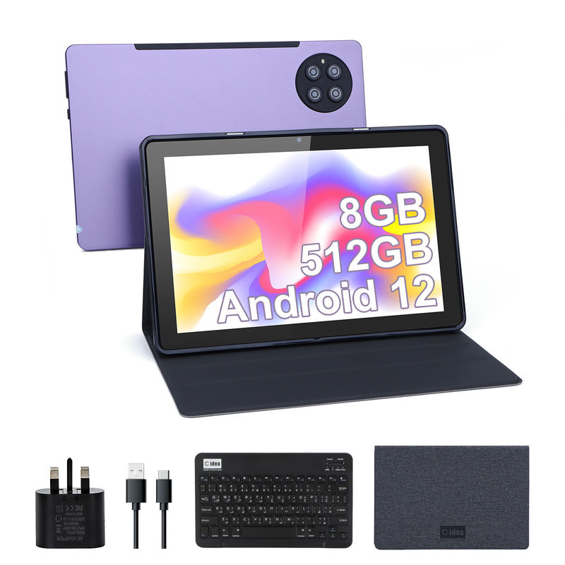 C Idea 9,7 дюйма Android 12 Tablet 8 ГБ оперативной памяти 512 ГБ ROM Модель CM7800 Фиолетовая