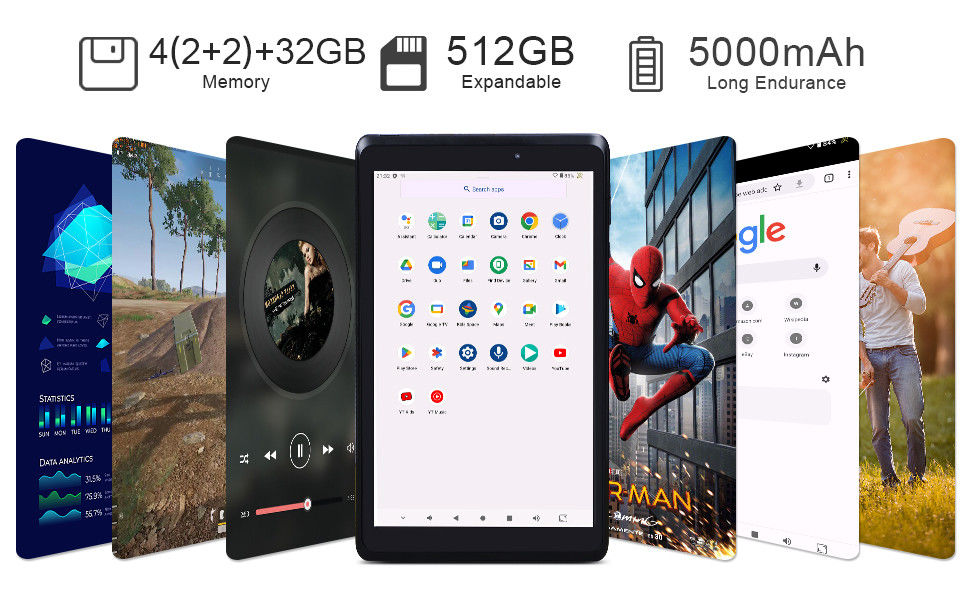 C Idea Youth 8 Inch Tablet Android 13 с голубым экраном, Wi-Fi, 32 ГБ + 64 ГБ, 800*1280 IPS встроенная камера CM826