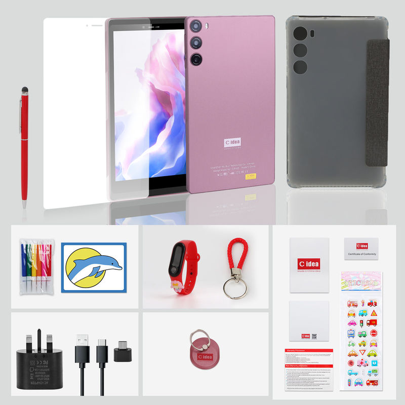 C Idea Android 12 Tablet 6GB RAM 128GB ROM с SIM 7 дюймовый планшетный ПК для студентов CM525 Розовый
