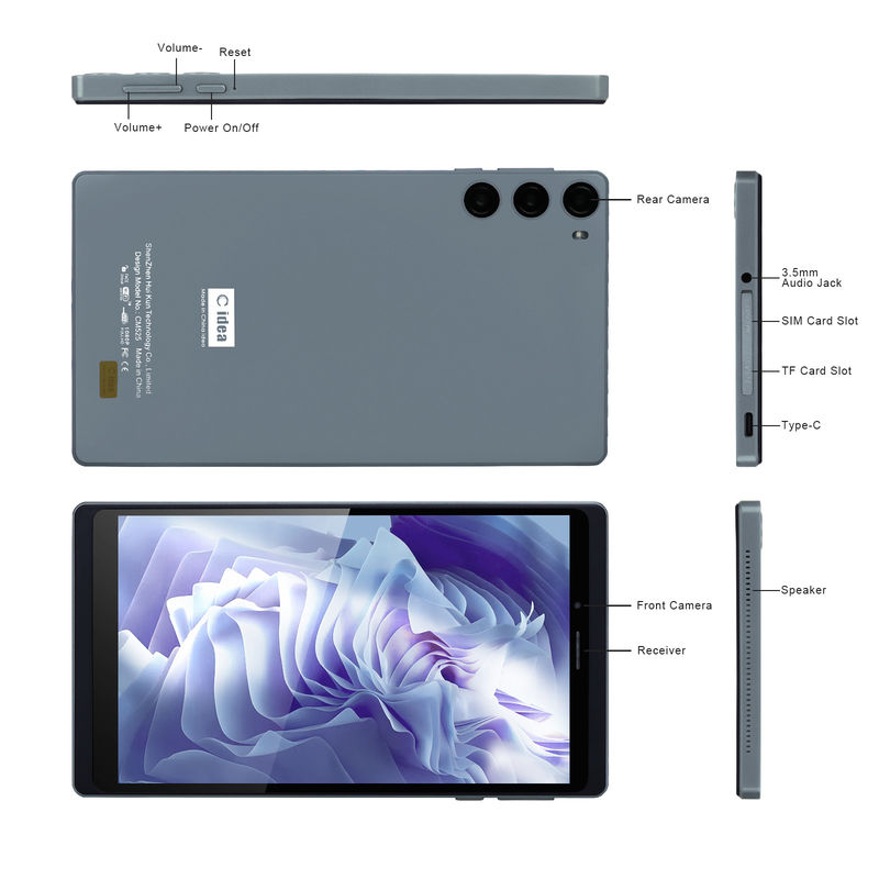 C Idea School Tablet 512GB Android 12 с поддержкой SIM Смарт планшетный ПК CM525 Серый