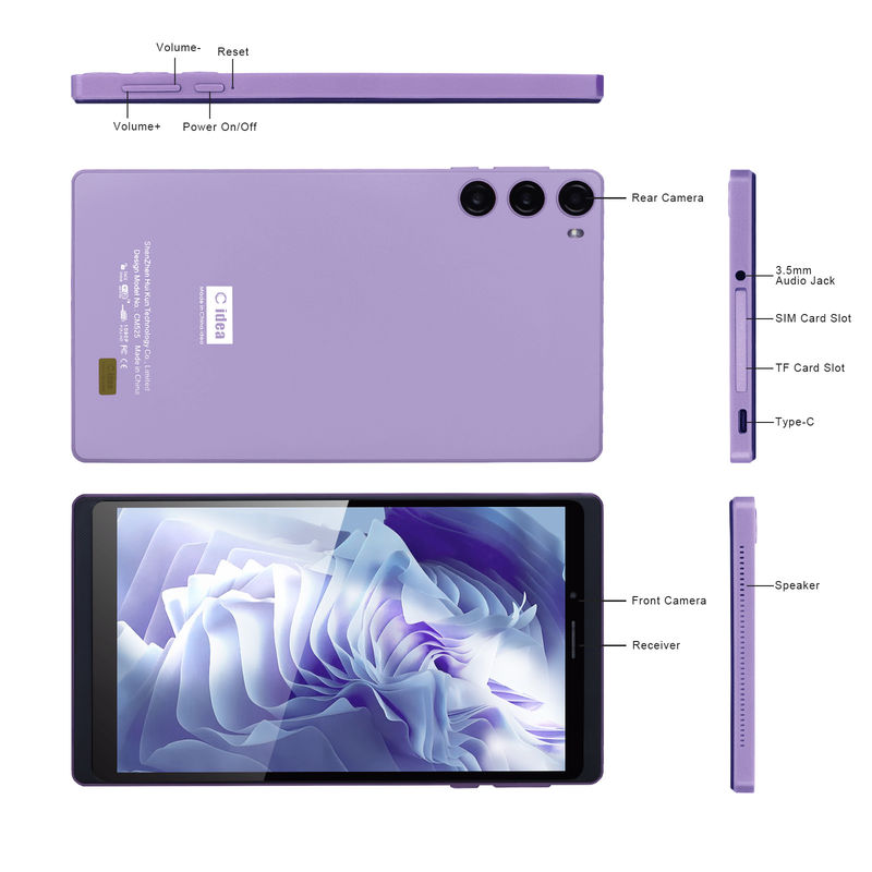 C идея 7 дюймов 6+128GB 6000mAh Android планшетный ПК с SIM для студентов CM525 фиолетовый