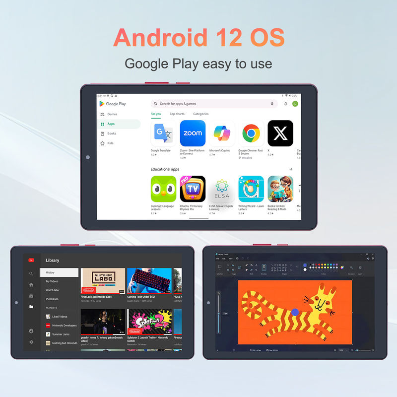 C Idea 9 дюймовый планшет Android 12 8 ГБ оперативной памяти 512 ГБ ROM 5MP + 8MP Dual Camera WIFI планшет с SIM-картой CM915 (красный)