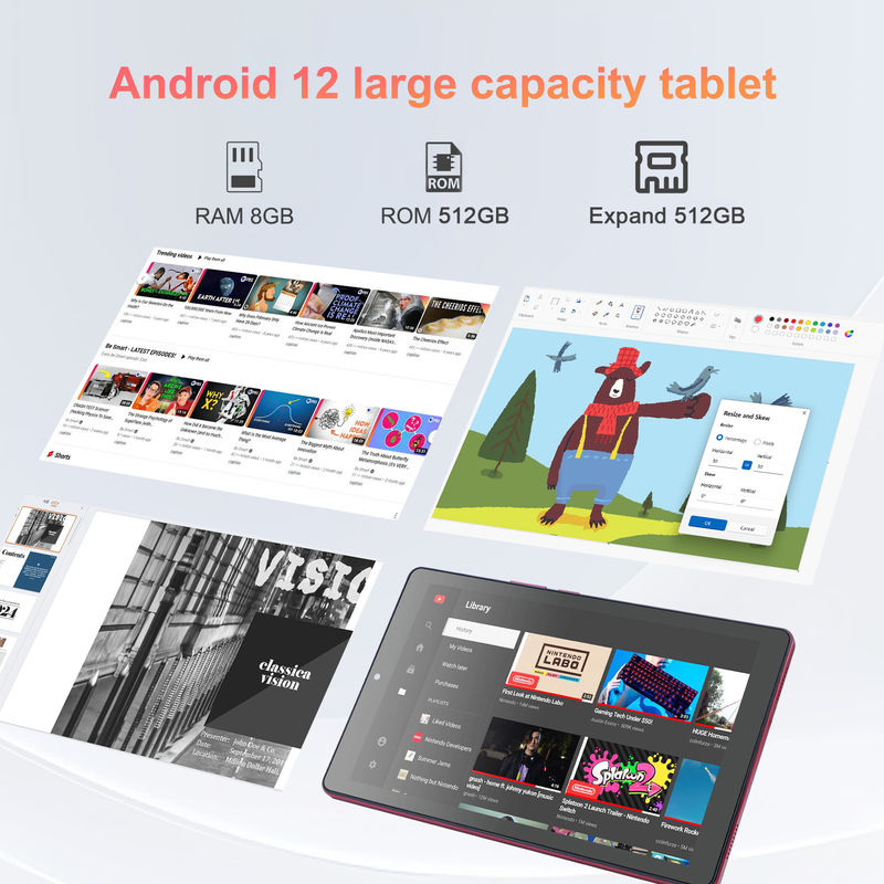 C Idea 9 дюймовый планшет Android 12 8 ГБ оперативной памяти 512 ГБ ROM 5MP + 8MP Dual Camera WIFI планшет с SIM-картой CM915 (красный)