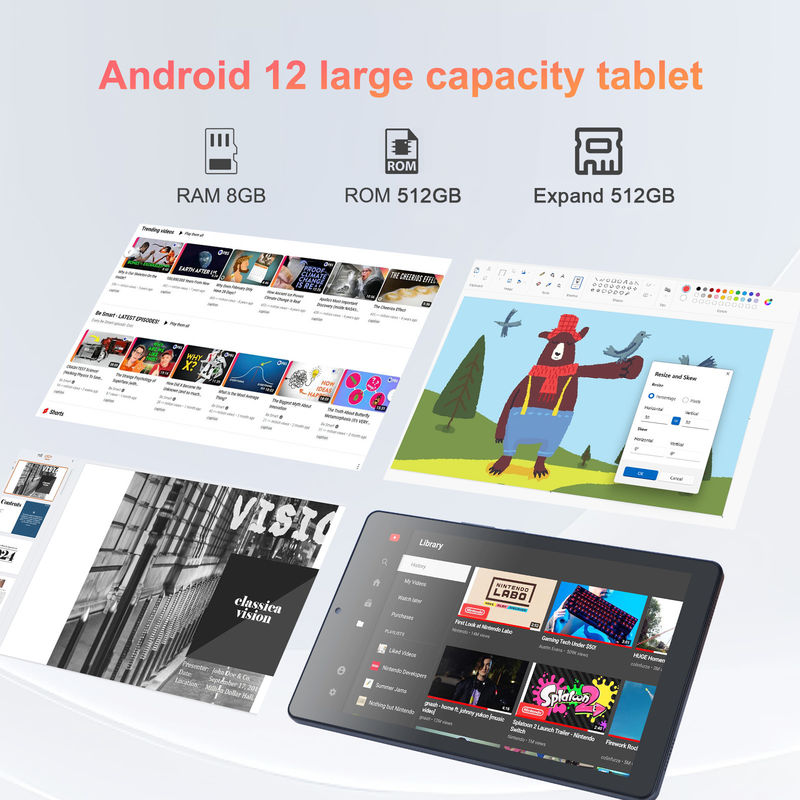 C Idea 9 дюймовый планшет Android 12 8 ГБ оперативной памяти 512 ГБ ROM 5MP + 8MP Dual Camera WIFI планшет с SIM-картой CM915 (серый)
