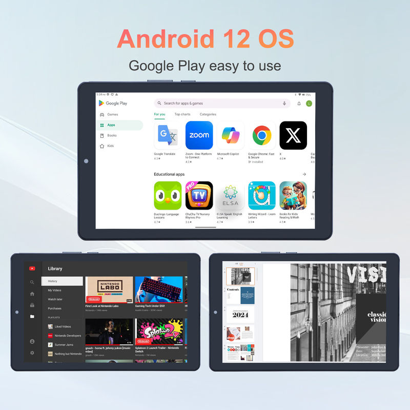 C Idea 9 дюймовый планшет Android 12 8 ГБ оперативной памяти 512 ГБ ROM 5MP + 8MP Dual Camera WIFI планшет с SIM-картой CM915 (серый)