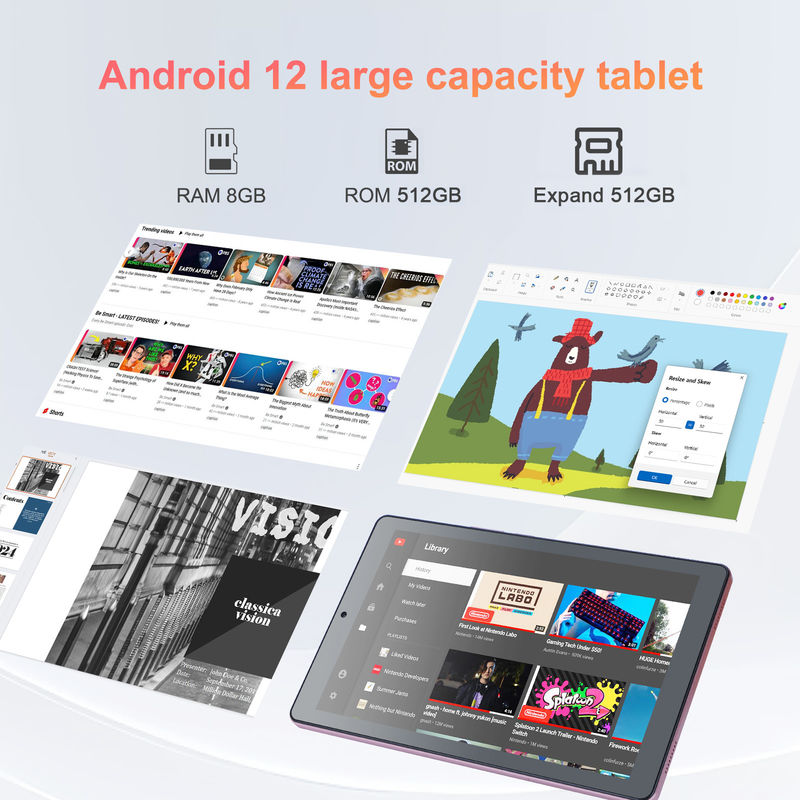 C Idea 9 дюймовый планшет Android 12 8 ГБ оперативной памяти 512 ГБ ROM 5MP+8MP Dual Camera WIFI планшет с SIM-картой CM915 (Розовый)