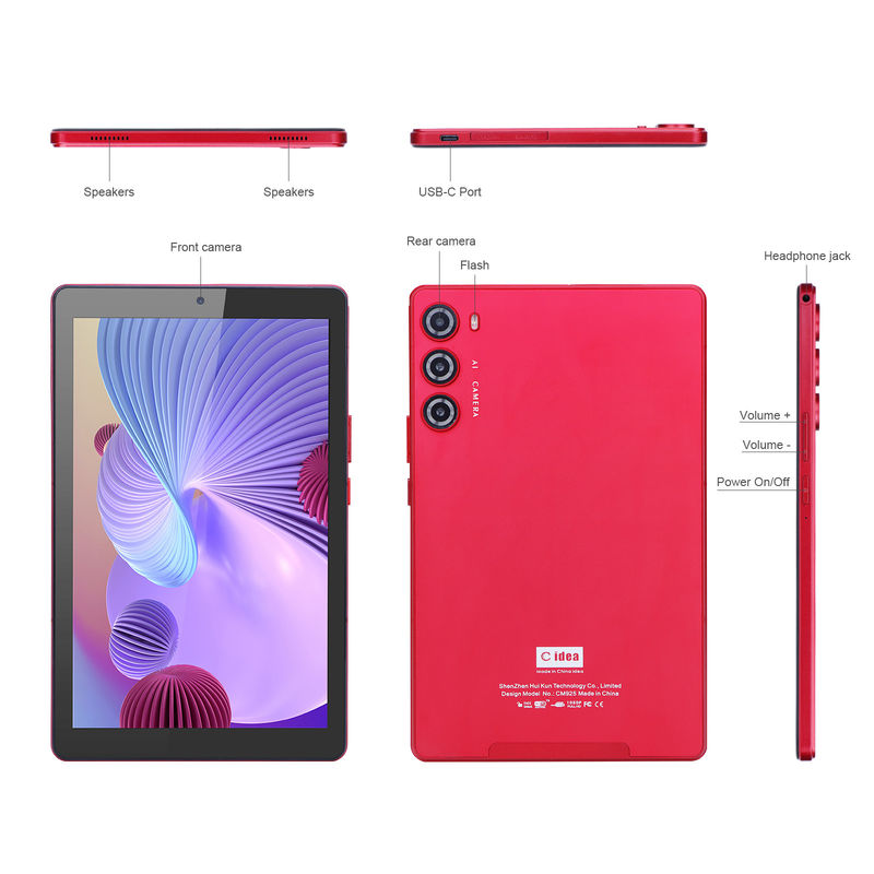 C идея 9 дюймовый планшетный ПК WIFI 2.4G/5G 800x1280 IPS Screen Android Tablet Поддержка телефонных звонков с двойной камерой (красный)