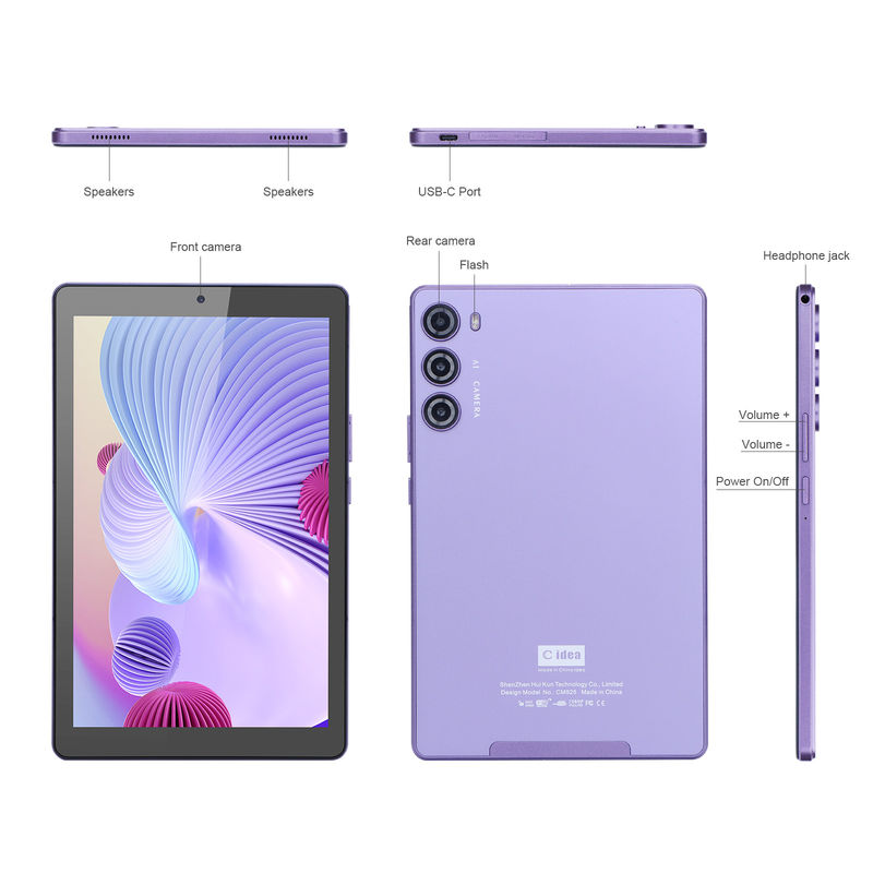C идея 9 дюймовый планшетный ПК WIFI 2.4G/5G 800x1280 IPS Screen Android Tablet Поддержка телефонных звонков с двойной камерой ((фиолетовый)