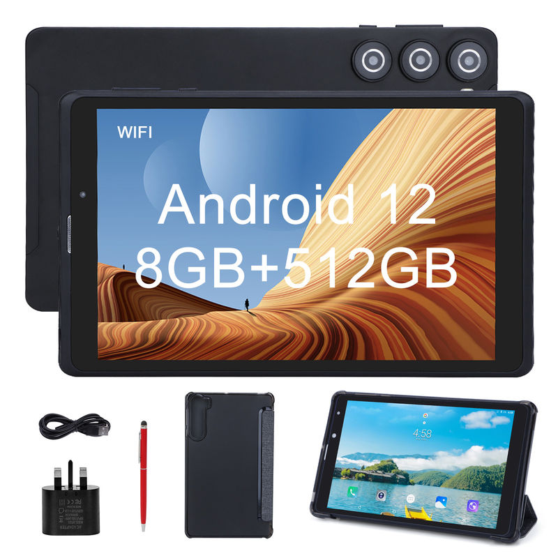 C idea 8 дюймовый Android Tablet Pc Производитель с Android 12 Quad Core 8GB+512GB Хранение IPS HD Дисплей CM835 ((черный)