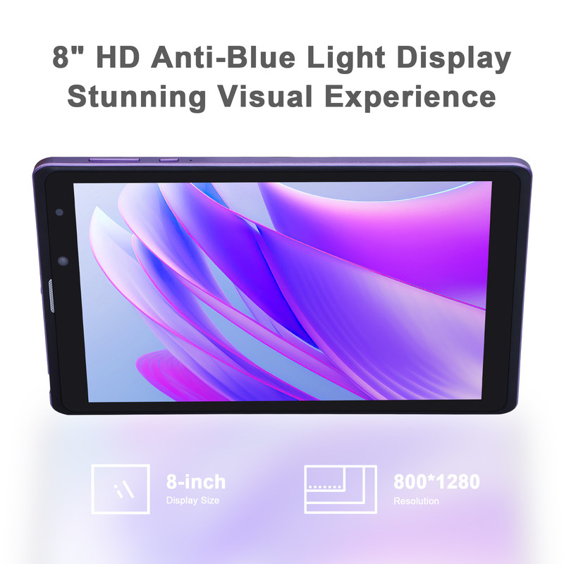 C Idea 8 дюймовый Android Tablet Pc Производитель с Android 12 Quad Core 8GB+512GB Хранение IPS HD Дисплей CM835 ((фиолетовый)
