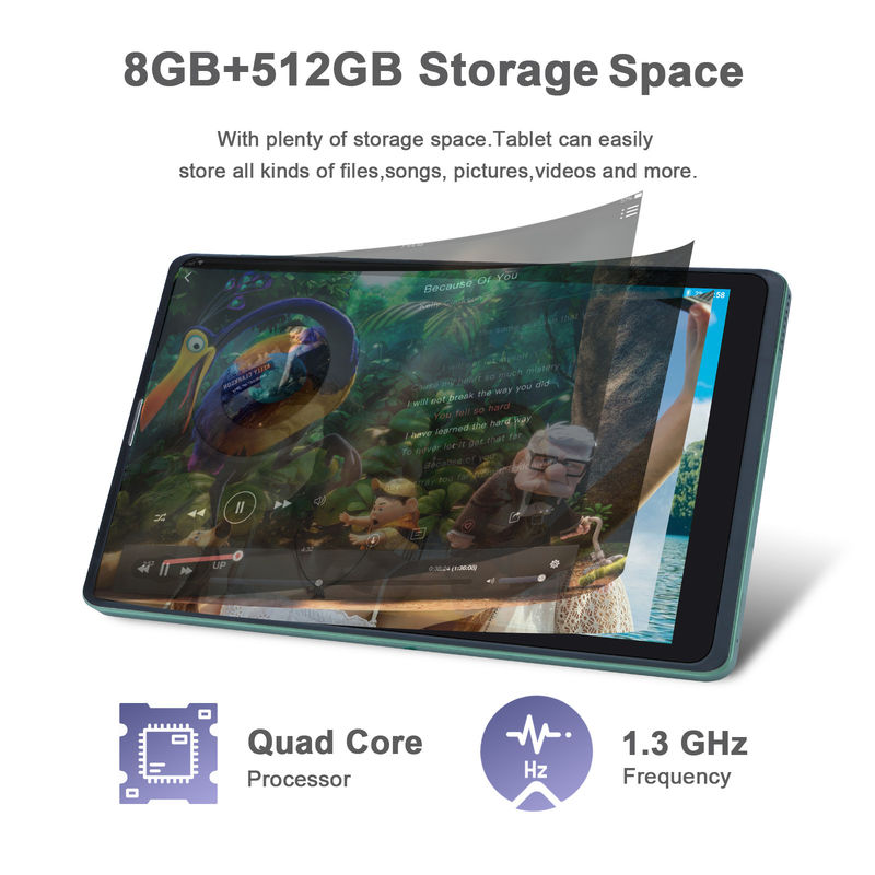 C Idea 8 дюймовый Android Tablet Pc Производитель с Android 12 Quad Core 8GB+512GB Хранение IPS HD Дисплей CM835 ((зеленый)