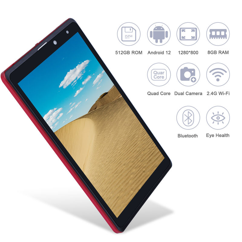 C Idea 8 дюймовый Android Tablet Pc Производитель с Android 12 Quad Core 8GB+512GB Хранение IPS HD Дисплей CM835 ((красный)