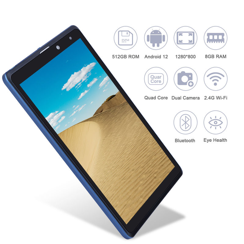 C Idea 8 дюймовый Android Tablet Pc Производитель с Android 12 Quad Core 8GB+512GB Хранение IPS HD Дисплей CM835 ((синий)