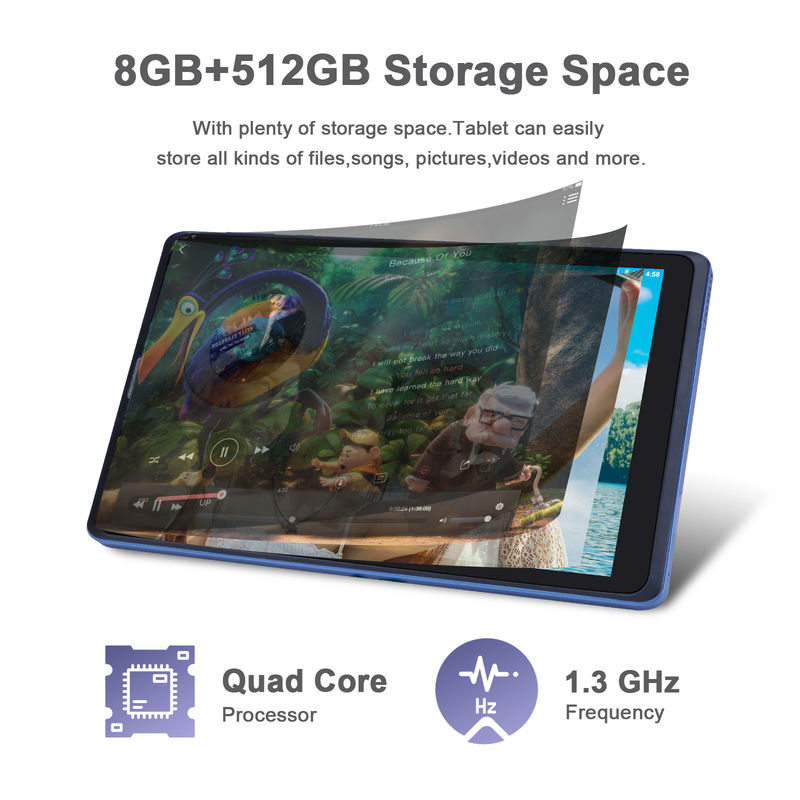 C Idea 8 дюймовый Android Tablet Pc Производитель с Android 12 Quad Core 8GB+512GB Хранение IPS HD Дисплей CM835 ((синий)