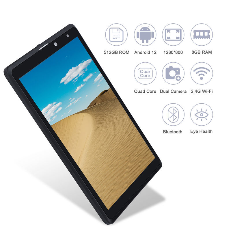C idea 8 дюймовый Android Tablet Pc Производитель с Android 12 Quad Core 8GB+512GB Хранение IPS HD Дисплей CM835 ((черный)