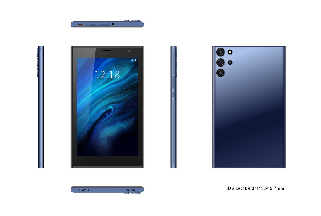 C idea Smart Tablet PC 7 с корпусом 6GB+128GB расширяемый 512GB хранилище двойная камера 5MP+8MP CM522 (синий)