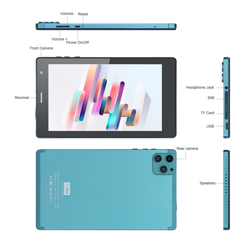 C идея 7 дюймовые Android смарт планшеты 8+512 ГБ Quad Core WiFi планшет HD сенсорный экран CM513 ((Синий)