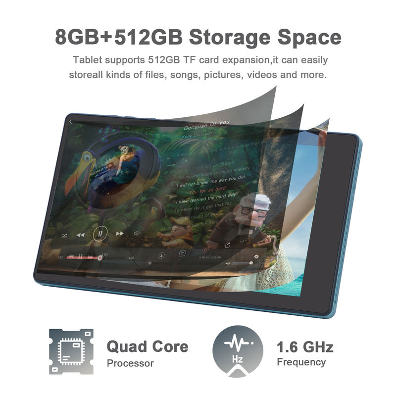 C идея 7 дюймовые Android смарт планшеты 8+512 ГБ Quad Core WiFi планшет HD сенсорный экран CM513 ((Синий)