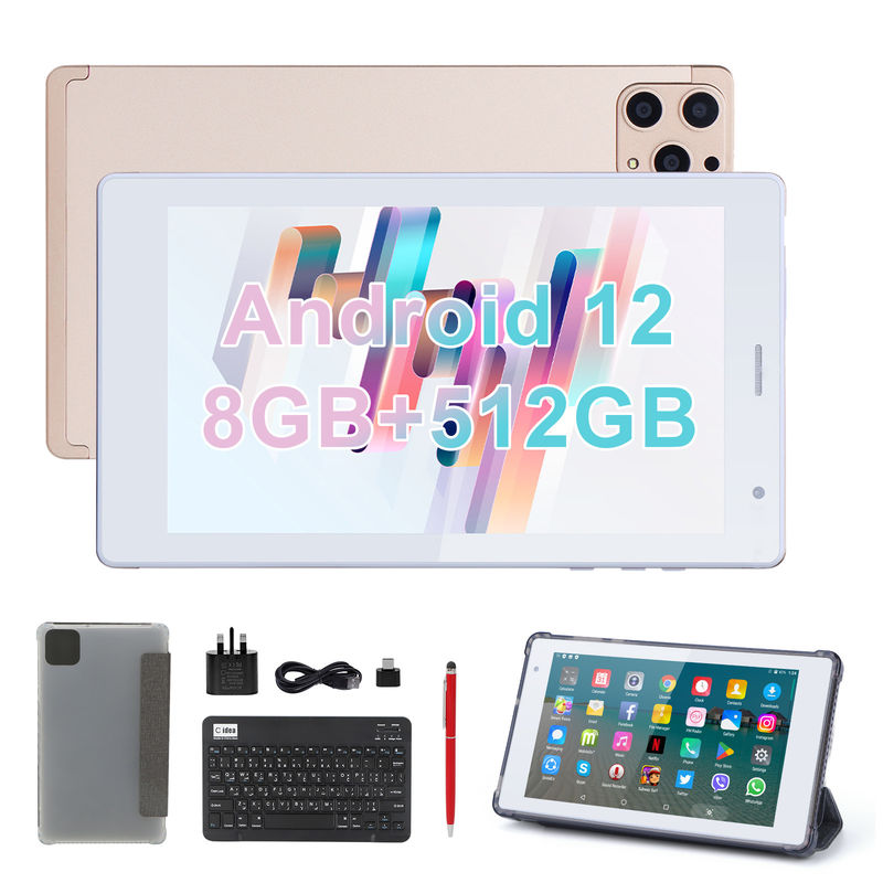 C идея 7 дюймовые Android смарт планшеты 8+512 ГБ Quad Core WiFi планшет HD сенсорный экран CM513 ((Золото)