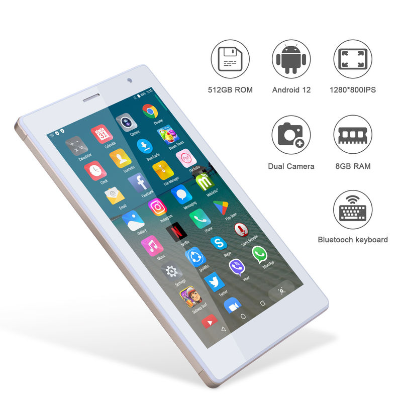 C идея 7 дюймовые Android смарт планшеты 8+512 ГБ Quad Core WiFi планшет HD сенсорный экран CM513 ((Золото)