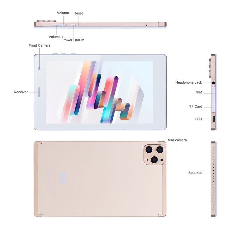 C идея 7 дюймовые Android смарт планшеты 8+512 ГБ Quad Core WiFi планшет HD сенсорный экран CM513 ((Золото)