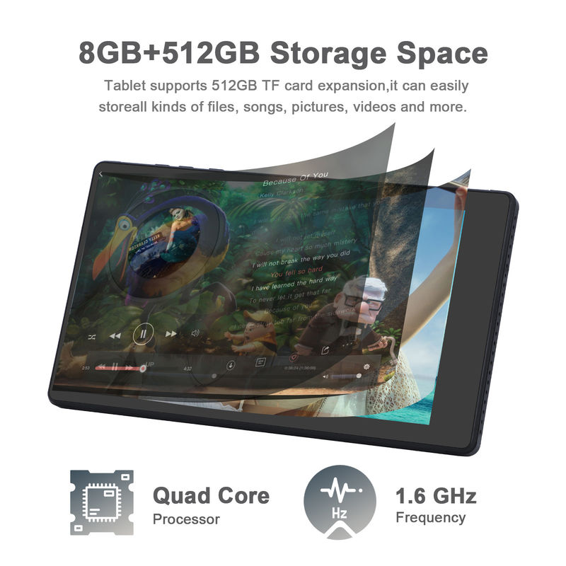 C идея 7 дюймовые Android смарт планшеты 8+512GB Quad Core WiFi планшет HD сенсорный экран CM513 ((Черный)