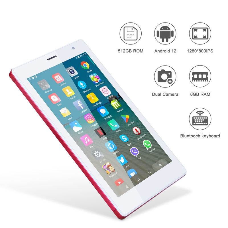 C идея 7 дюймовые Android смарт планшеты 8+512GB Quad Core WiFi планшет HD сенсорный экран CM513 ((красный)