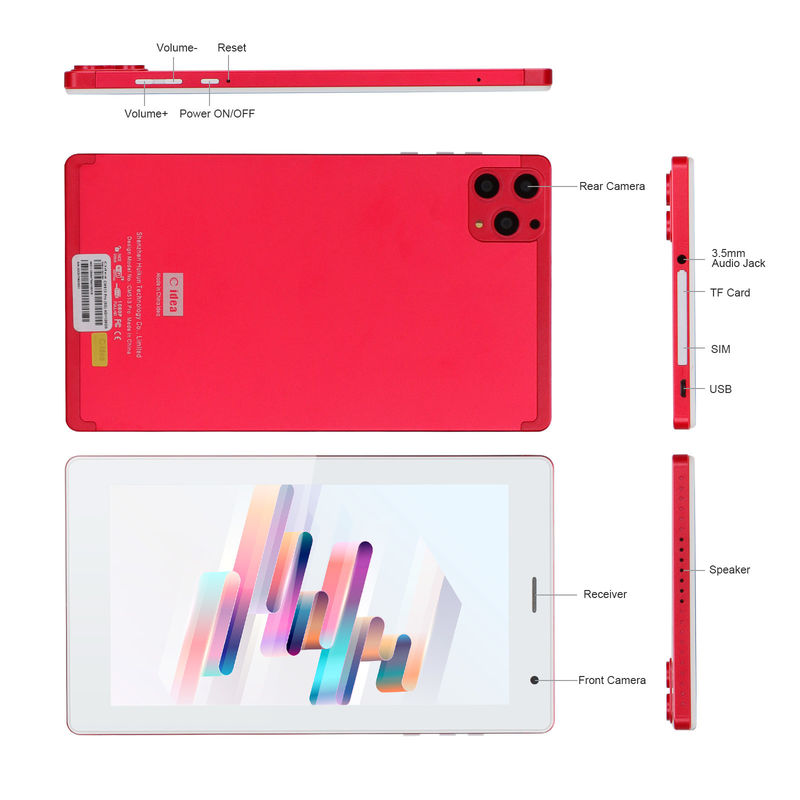 C идея 7 дюймовые Android смарт планшеты 8+512GB Quad Core WiFi планшет HD сенсорный экран CM513 ((красный)
