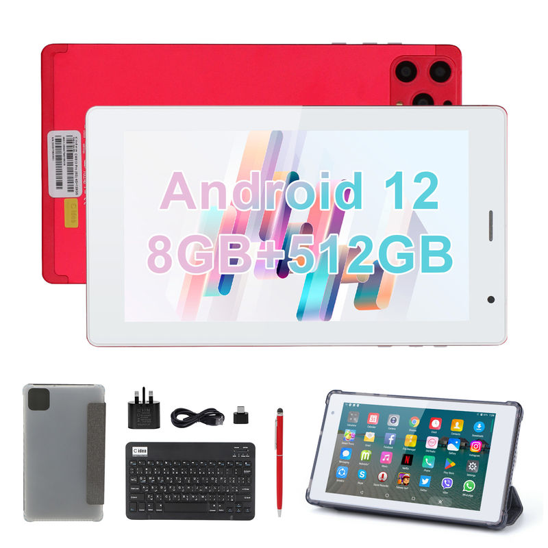 C идея 7 дюймовые Android смарт планшеты 8+512GB Quad Core WiFi планшет HD сенсорный экран CM513 ((красный)