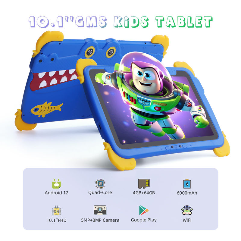 C Idea Kids Tab 10,1 дюйма Android 12 Tablet для детей 4 ГБ оперативной памяти 64 ГБ ROM Защита глаз Сенсорный экран P1150