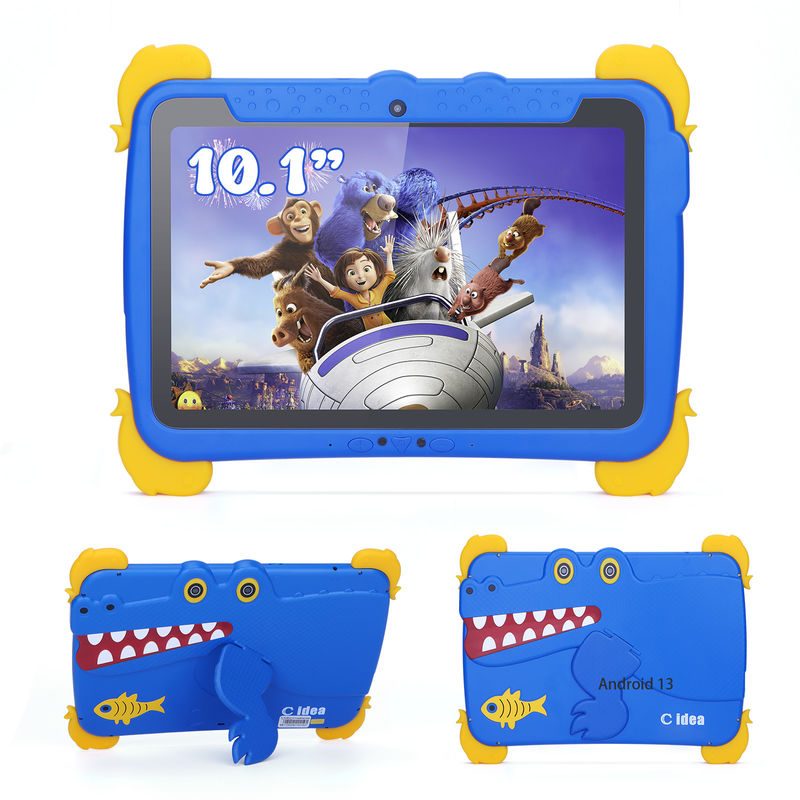 C Idea Kids Tab 10,1 дюйма Android 13 Tablet для детей 4 ГБ оперативной памяти 64 ГБ ROM для защиты глаз сенсорный экран для детей 3-8 лет