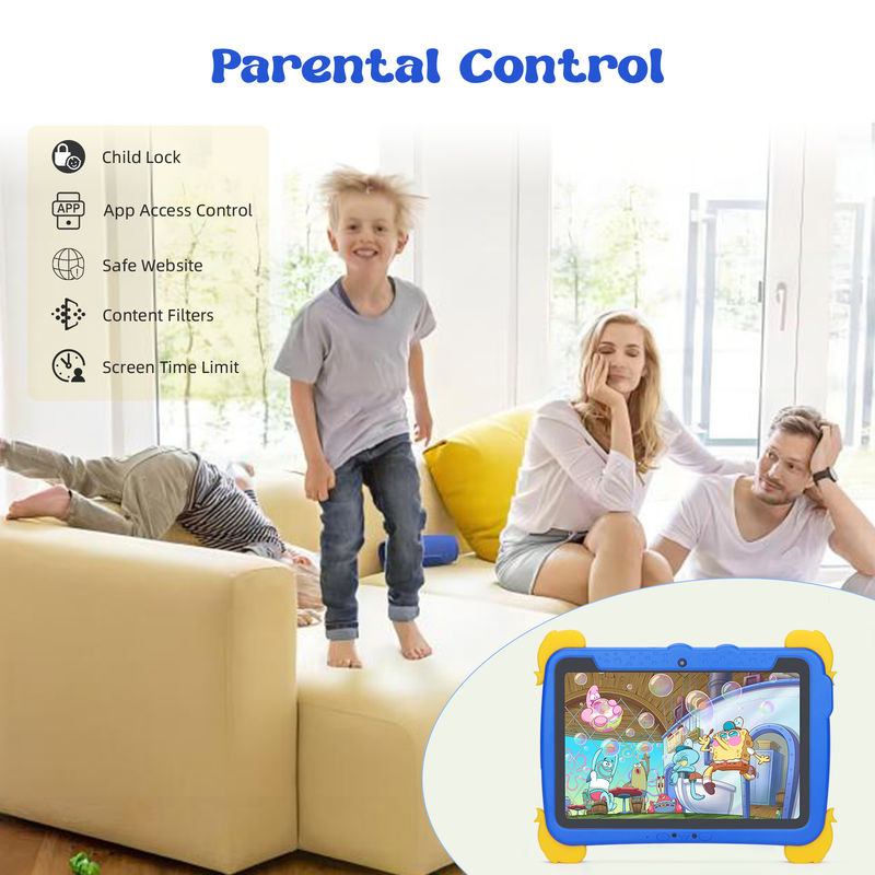 C Idea Kids Tab 10,1 дюйма Android 13 Tablet для детей 4 ГБ оперативной памяти 64 ГБ ROM для защиты глаз сенсорный экран для детей 3-8 лет