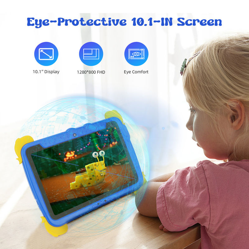 C Idea Kids Tab 10,1 дюйма Android 13 Tablet для детей 4 ГБ оперативной памяти 64 ГБ ROM для защиты глаз сенсорный экран для детей 3-8 лет