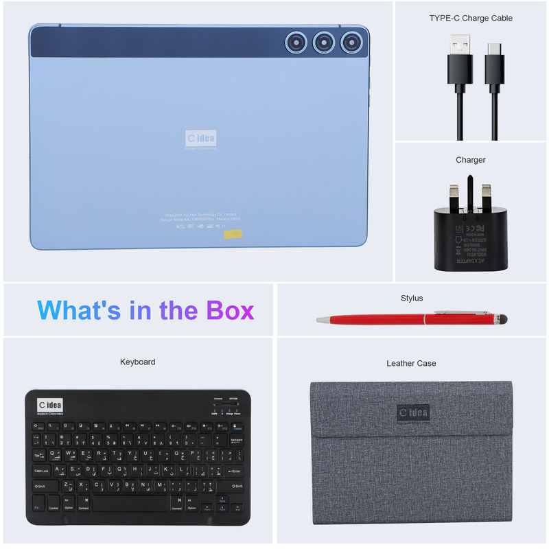 C Idea Android Tablet 10,1 дюйма Большой экран 8 ГБ оперативной памяти 512 ГБ WIFI 5G Планшет с клавиатурой и мышью Поддержка SIM-карты для студента