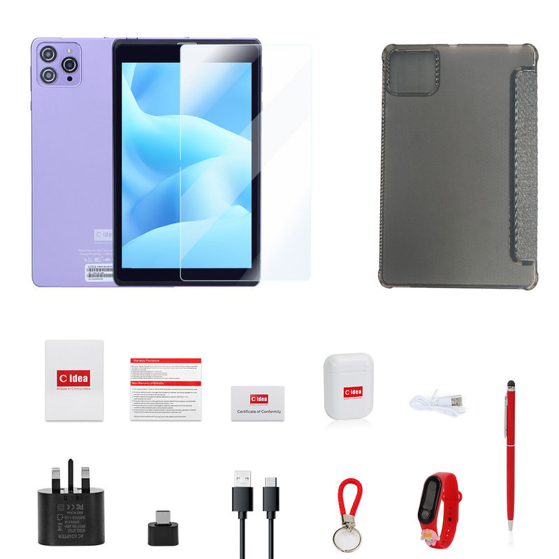 C Idea Portable 8 In Android Tablet PC 8 ГБ оперативной памяти 512 ГБ Android 12 Tablet IPS HD Дисплей четырехъядерный CM818-фиолетовый