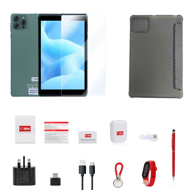 C идея 8 дюймовый Android планшетный ПК с Android 12 ОС Quad Core CPU 8 ГБ оперативной памяти 512 ГБ хранилище IPS HD дисплей CM818-Зелёный