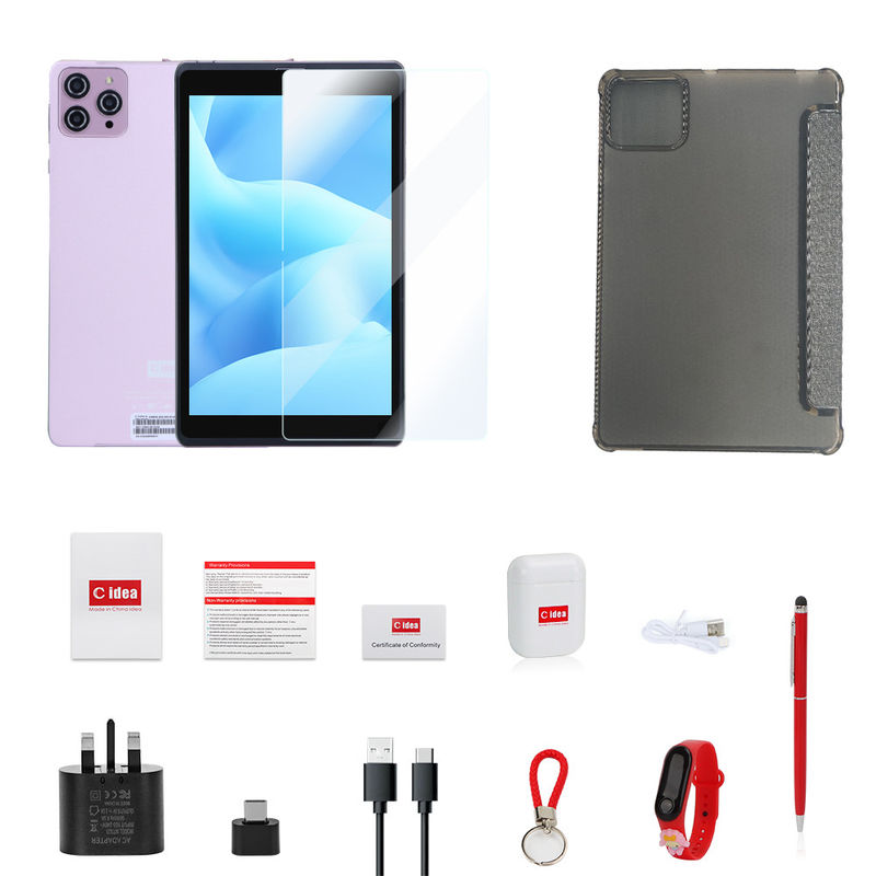 C Idea 8 дюймовый Android 12 Tablet 8000mAh Батарея 5+8MP Камера 8 ГБ ОЗУ 512 ГБ РОМ для обучения Учеба CM818-розовый