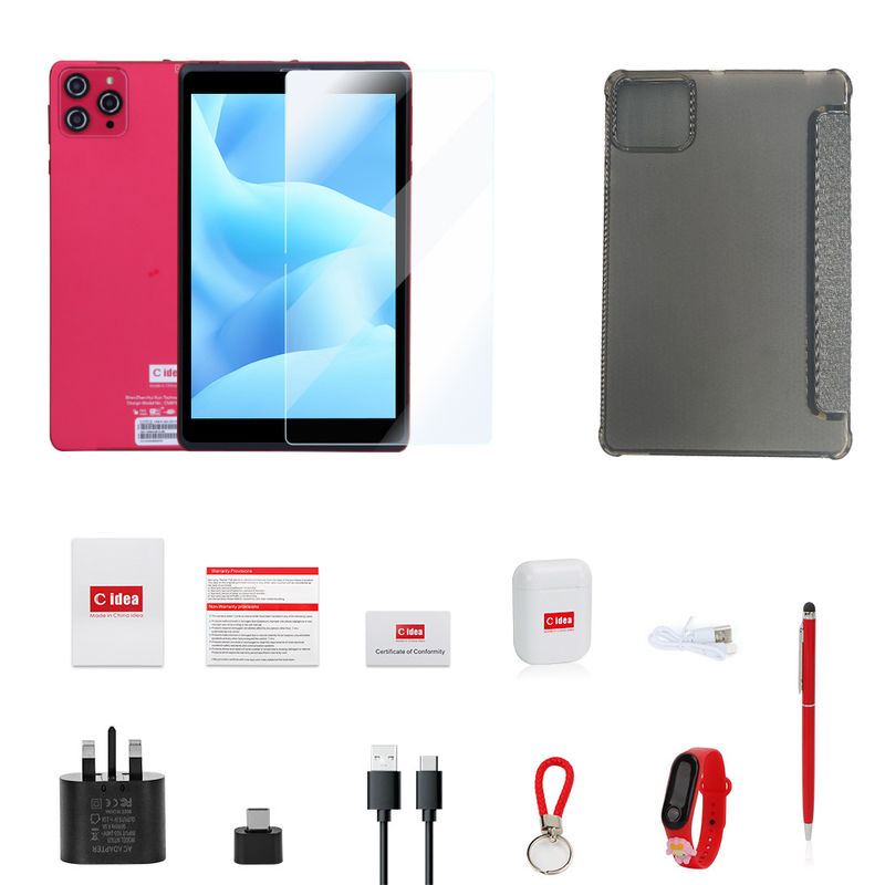 C Idea 8 дюймовый Android 12 Tablet 8 ГБ оперативной памяти 512 ГБ ROM 8000mAh батарея 5+8MP Камера для студента с поддержкой SIM CM818-красный