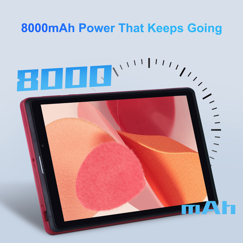 C Idea 8 дюймовый Android 12 Tablet 8GB RAM 512GB ROM 8000mAh Батарея 5+8MP Камера для подростков с поддержкой SIM-карты CM818-красный