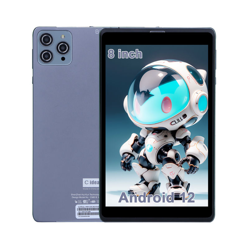 C идея Android планшетный ПК с двойной камерой 8 дюймов 1280x800 IPS HD дисплей Android 12 планшеты для подростков CM818-серый