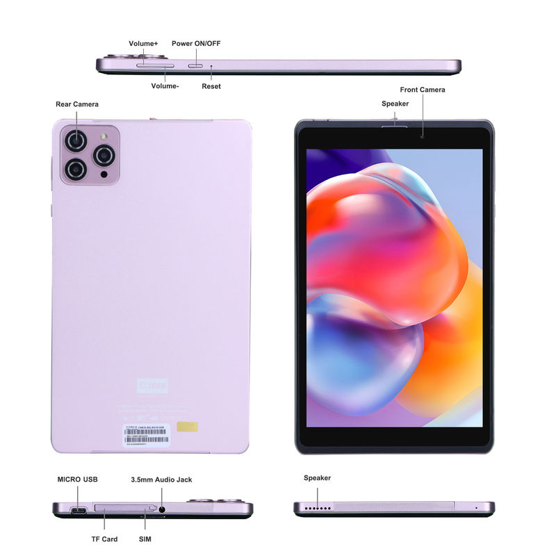C Idea 8 дюймовый Android 12 Tablet 8000mAh Батарея 5+8MP Камера 8 ГБ ОЗУ 512 ГБ РОМ для обучения Учеба CM818-розовый