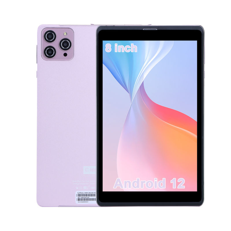 C Idea 8 дюймовый Android 12 Tablet 8000mAh Батарея 5+8MP Камера 8 ГБ ОЗУ 512 ГБ РОМ для обучения Учеба CM818-розовый