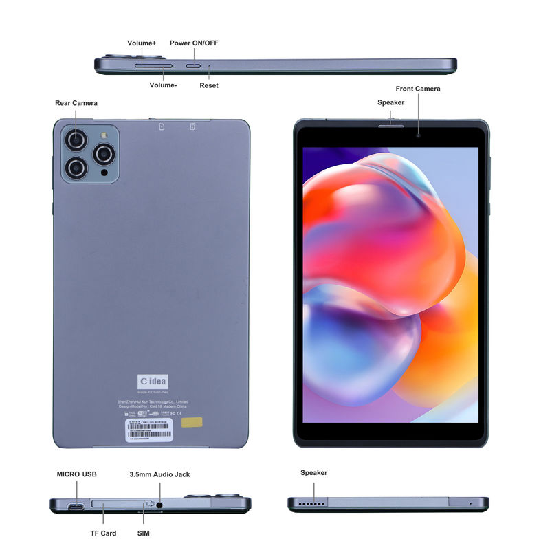 C идея Android планшетный ПК с двойной камерой 8 дюймов 1280x800 IPS HD дисплей Android 12 планшеты для студентов CM818-серый